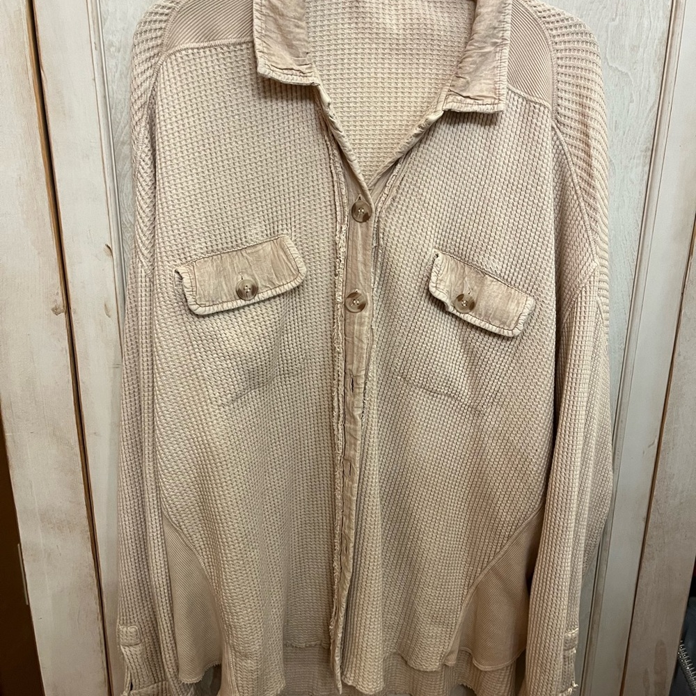 Free People One Scout Jacket in Sand Size Medium